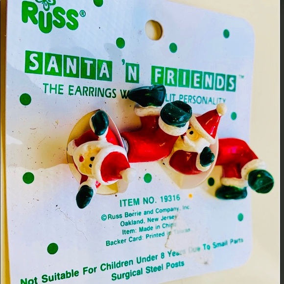 Vintage Russ Santa split personality earrings - Picture 6 of 6